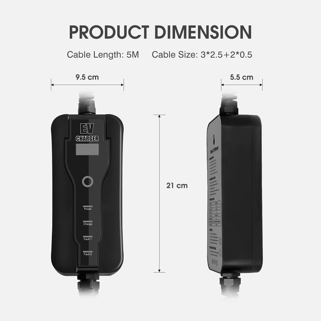 Chargeur de voiture électrique de type 2, prise Schuko de niveau 2