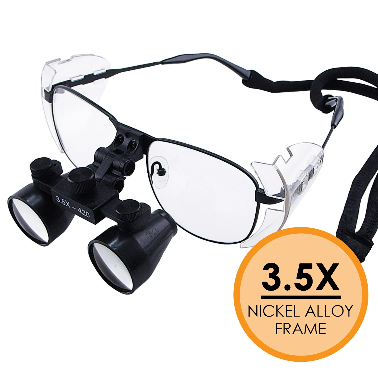 3.5x Magnification Dental Loupe, Galilean Style Nickel Alloy Frame