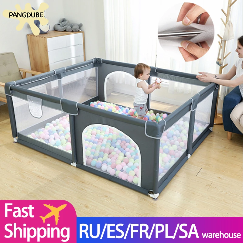 59*71*26 Inch Baby Playpen Double Door Large Size Baby Playpens Kids