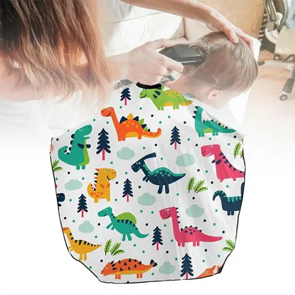 Hairdressing Cape Child Barbershop Cartoon Professional Kids Reusable Waterproof for Hair Cutting Dye Shampooing