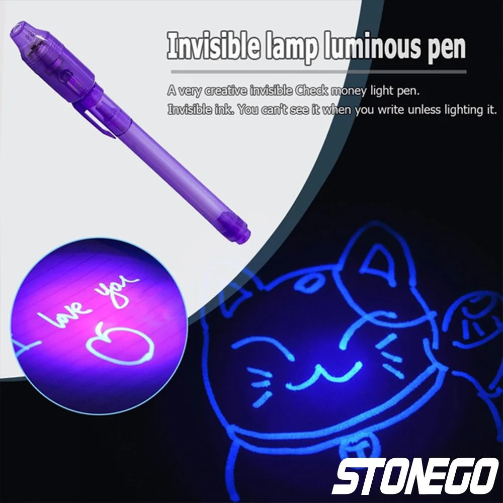 STONEGO Luminous Light Invisible Pen Magic UV Light Pen Secret Learning Magic Pen for Kids Party Favors Ideas Gifts Novelty Toy 2