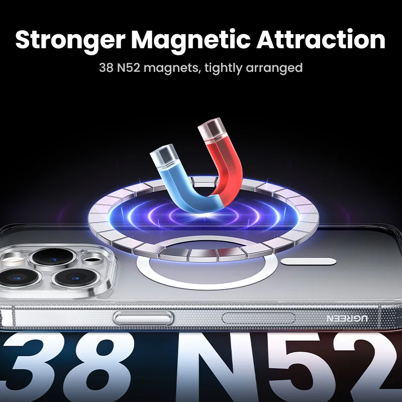 UGREEN Magnetic Case for iPhone 16 15 14 13 Pro Max Case Shockproof Cover for iPhone 16 Pro Max 15 Plus 16pro Macsafe TPU Cases 2