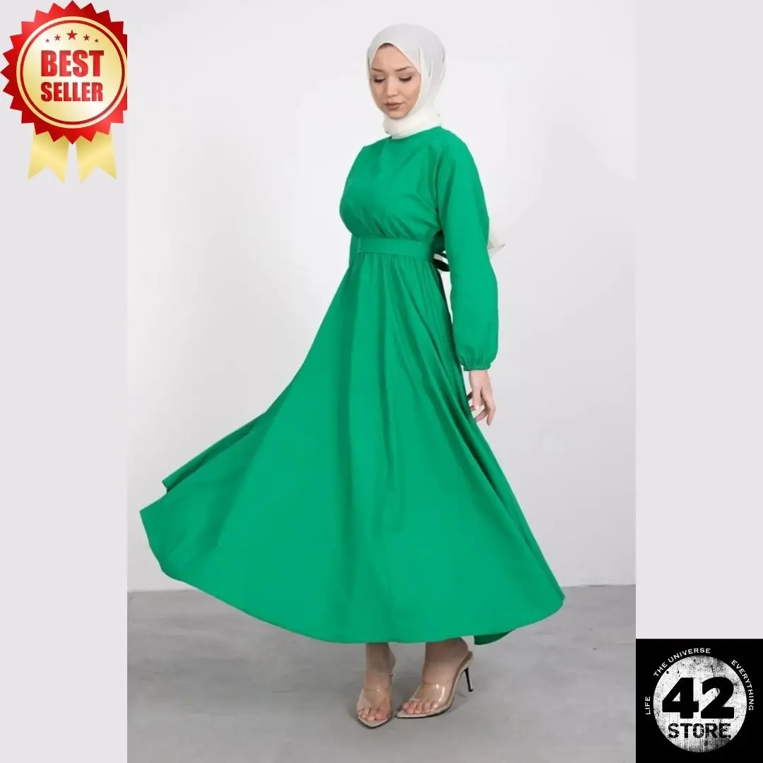 Seasonal Green Hijab Dress