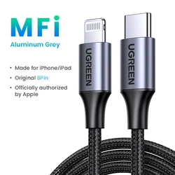 UGREEN 20W Fast Charging USB - C to Lightning Cable - 1.5m (Aluminum Grey)