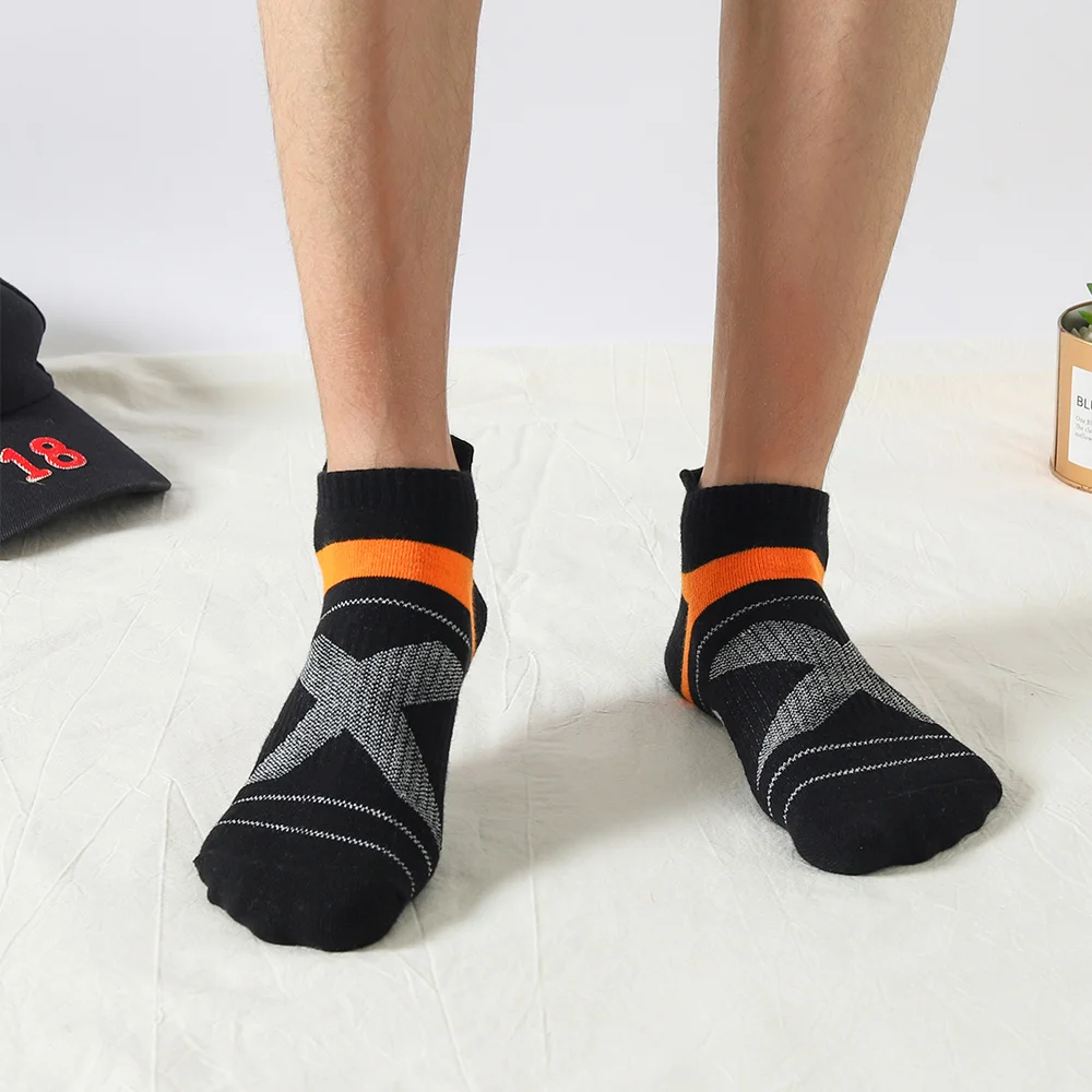 5 Pairs High Quality Socks Men Summer Outdoor Casual Cotton Socks Short Breathable Black Ankle Socks Run Sports Socks Size 38-45 5