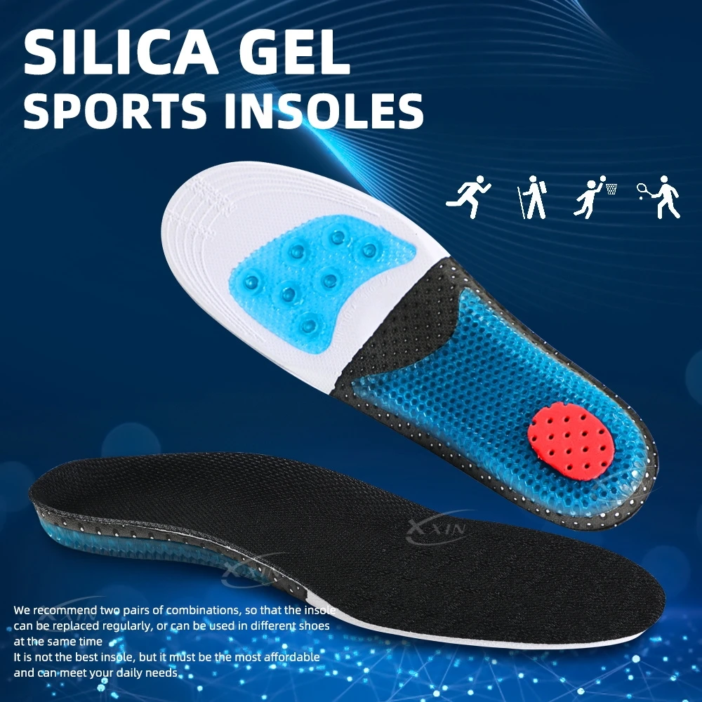 

【Xxin】Spring Insole Basketball Sport Insoles for Men Women Silicone Arch Support Shoe Pad Size 35-46