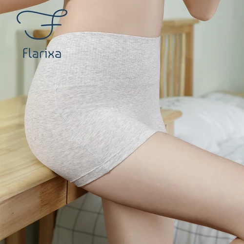 Flarixa 95% 코튼 팬티, 하이 웨이스트 심리스 여성 안전 반바지, 복서 스커트 아래 배 제어 바지 셰이퍼 속옷 3