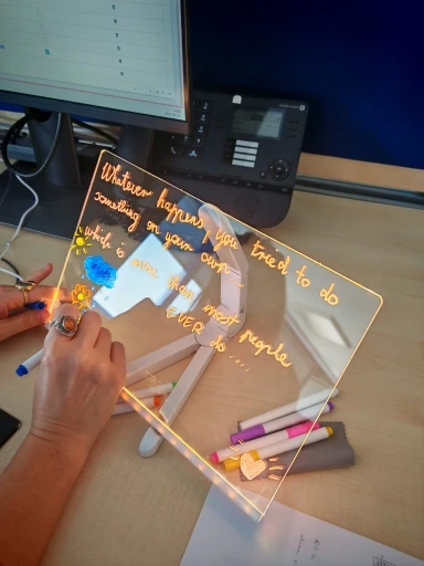 Glowing LED Drawing Board Lamp Transparent Acrylic Message Note Board Erasable Memo USB Night Light Birthday Christmas Gifts