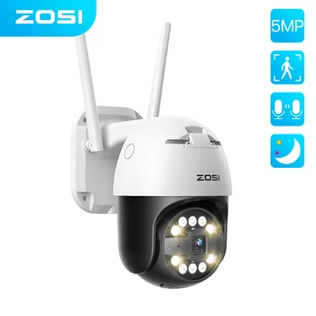 ZOSI 5MP HD WIFI IP Camera Outdoor Color Night Vision 5x Zoom Wireless Video Surveillance Camera AI Detection PTZ Security Cams 1