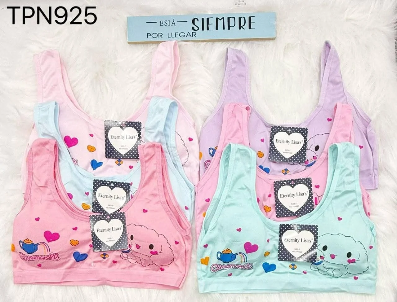 6Pz Corpiño Top para Niña Tirante Ancho