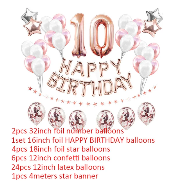 Ballons En Aluminium Numéro 10, Décorations De Fête De Joyeux Anniversaire 10  Ans, Ballon En Latex Pour 10ème Garçon Et Fille, Fournitures Pour 10ème  Anniversaire - Ballons Et Accessoires - AliExpress