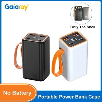 Custodia portatile per banca di potere Scatole di immagazzinaggio batteria fai-da-te Doppio USB Tipo-C Power Bank Shell Batteria Shell fai da te 4 slot 21700 Nessuna batteria