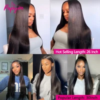 200% Density 30 Pouces Lisse Perruques Cheveux Humains 13X6 Perruque Brazilian HD Transparent Lace Front Wigs Human Hair Perruque Frontal intégral Livraison 1-3 Jours France PAPYON 3