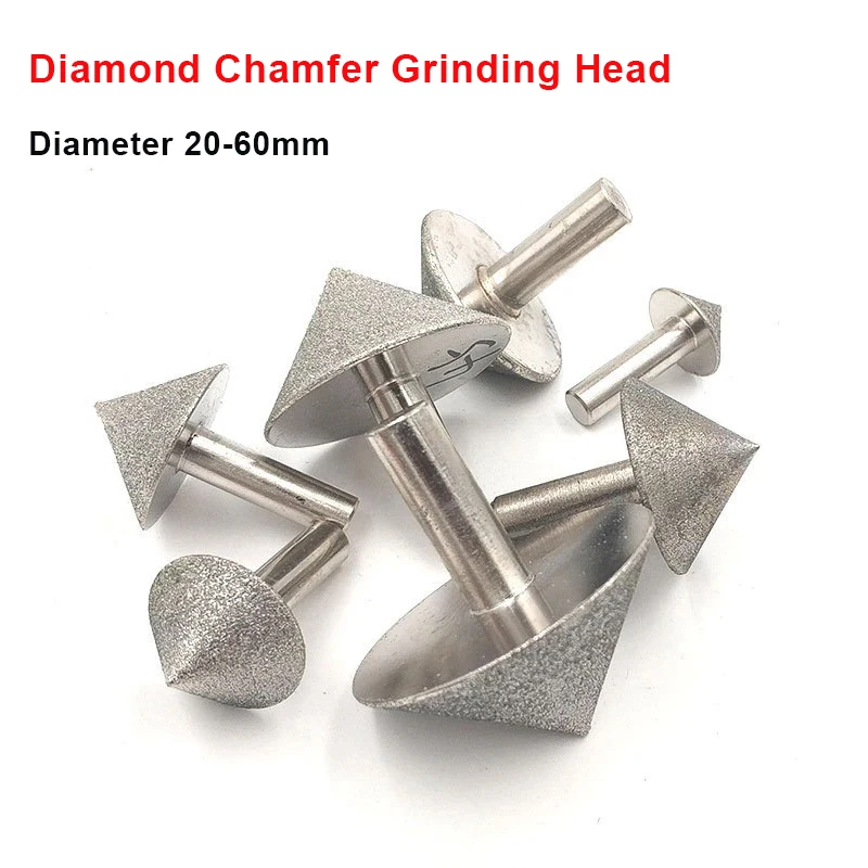 

1Pcs Diameter 20-60mm Diamond Chamfer Grinding Head 90 Dregree Electroplated Conical Drill Bit For Stone Glass Ceramics Tool