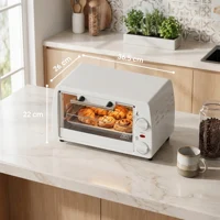 Mini Four Électrique 10L avec Thermostat 230°C, Minuterie 60min, 750W – Petit Four de Table Compact avec Plaque & Grille pour Cuisson, Réchauffage & Grillade 2