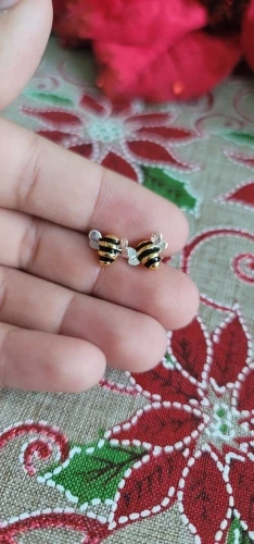 "Bee Inspired" Silver & Gold Bumblebee Earrings