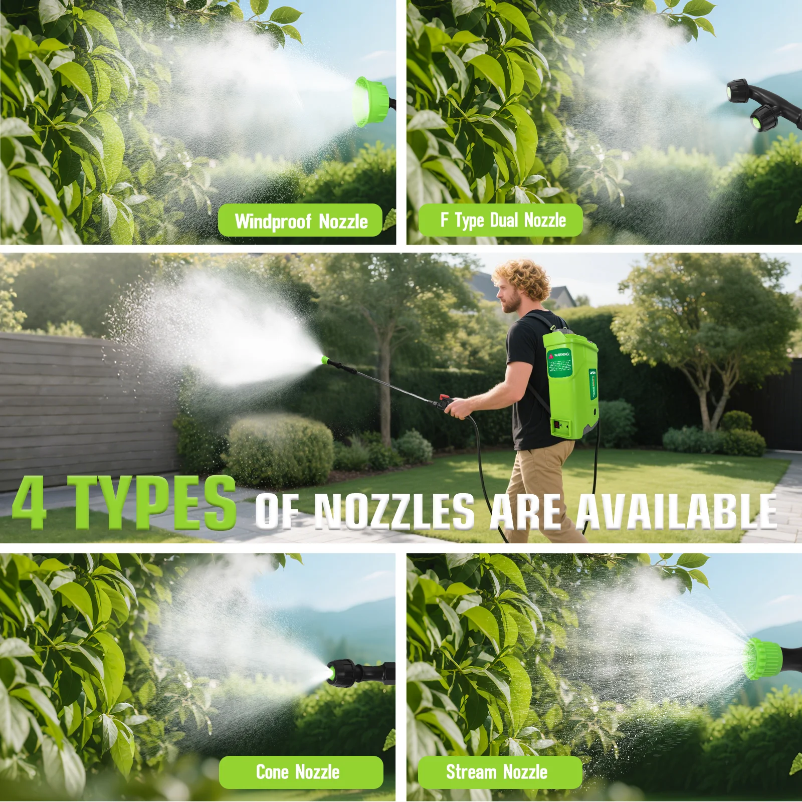 20L Battery Powered Backpack Sprayer 100PSI Electric Graden Sprayer Weed Yard Sp