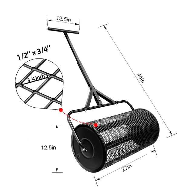 Tőzegmosó-Szóró Frissítés Reteszekkel Tartós Fémháló Műtrágya-Szórókkal A Gyep És Kerti Többcélú Vetőmag-Szóróhoz - Image 3