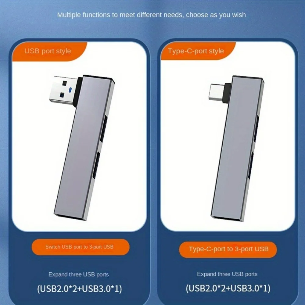휴대용 USB 허브 도킹 스테이션, PC 노트북 컴퓨터용 멀티 포트 분배기, USB 3.0, 타입 C 3.0, 3 USB 허브 속도, 5.0Gbps, 3 in 1
