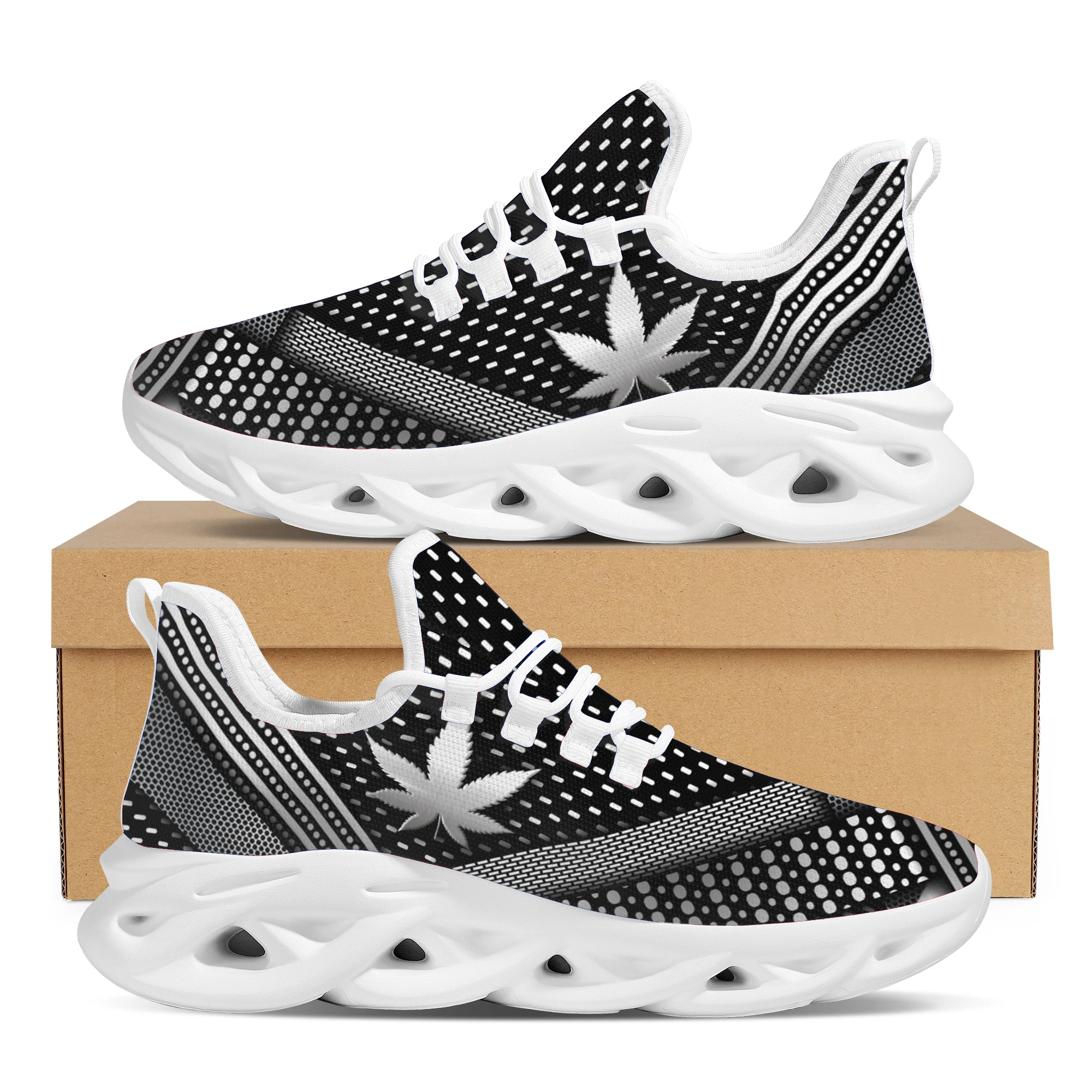 

Nopersonality New Mesh Breathable Men Shoes Printing Cool Plant Running Shoes Classic Graffiti Comfortable Vulcanized Sneakers