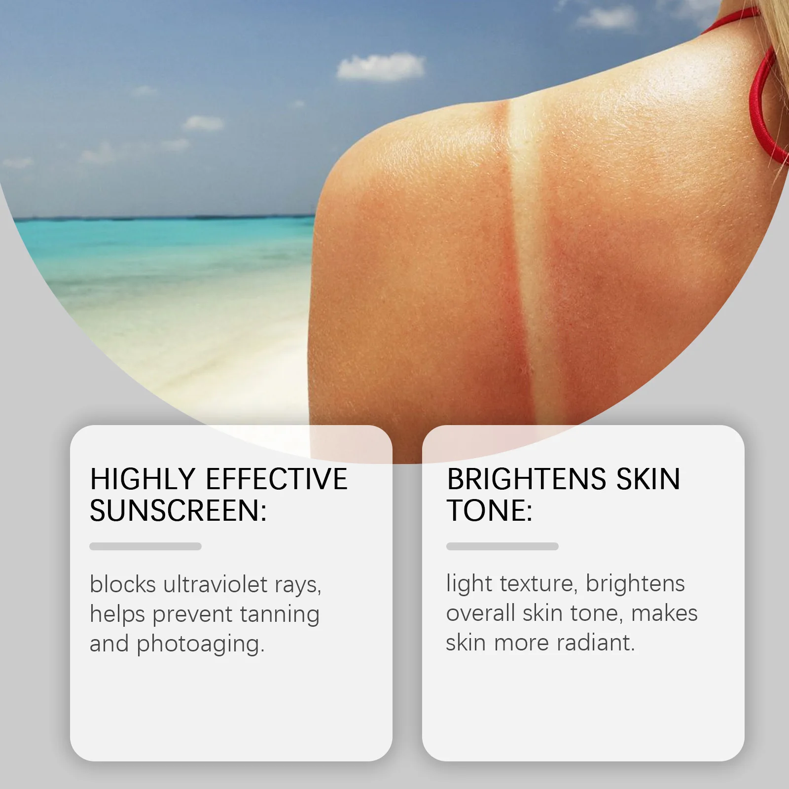 Natural Moisturizing Sunscreen Cream Nourishing Prevent UV Repair Sunburn Skin Lasting Brightening Skin Tone Body Sunblock Cream