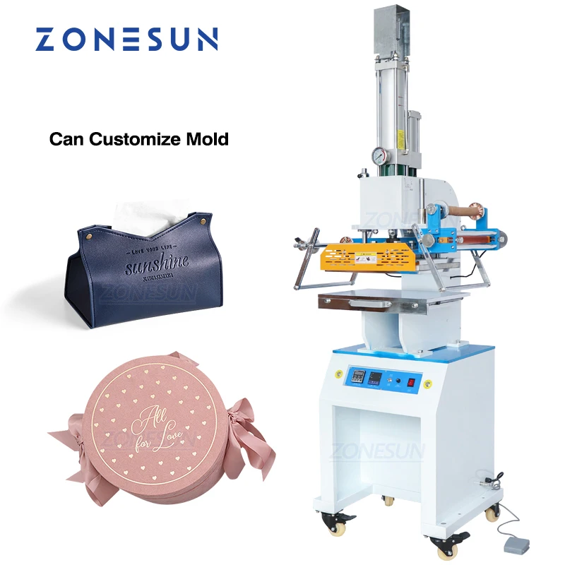 

ZONESUN Automatic Pneumatic Digital Hot Foil Stamping Machine Leathercraft Box insole Embossing Machine ZSP-890M2 330x460mm