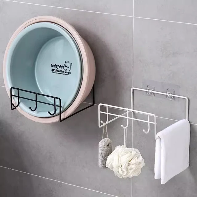Waterproof Strong Adhesive Hook Shelf Sticker for Bathroom Kitchen Wall Shelf Rack Kitchen Sticking Wall Screw Hook Storage rack - Image 4