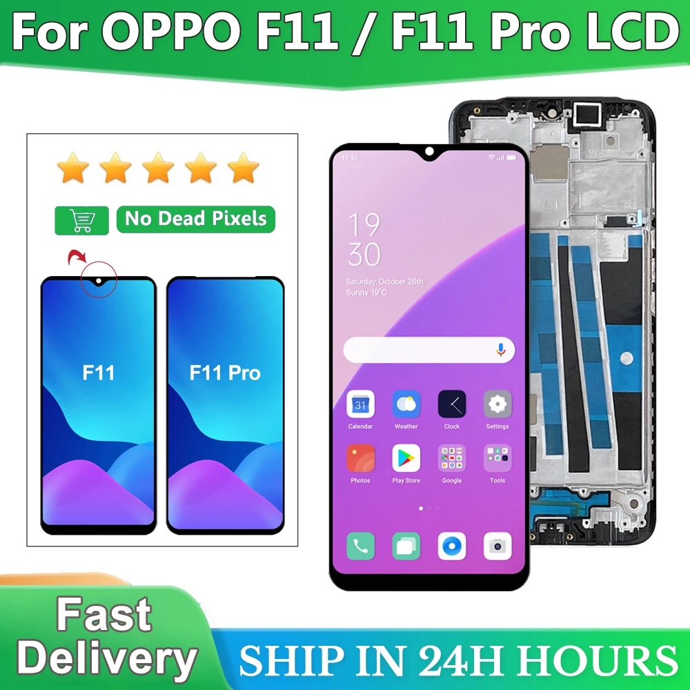 Für OPPO F11 Pro Bildschirm Ersatz Für OPPO F11 Pro LCD Bildschirm CPH1959 CPH2209 CPH1989 LCD Display Touch Glas Digitizer Montagesatz + Werkzeuge