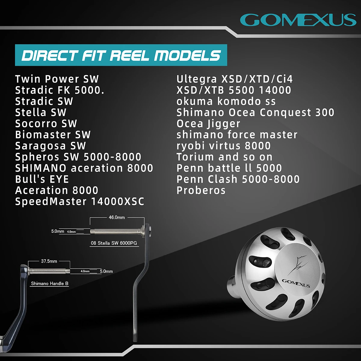 Gomexus Power knob For Shimano Stella SW 6000 8000 10000 Reel
