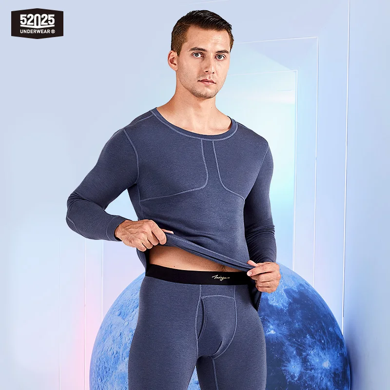 52025 Men Thermal Underwear with Cashmere Soft Warm Comfortable Premium Underwear with Panels Long Johns Men Warm Thermal Base