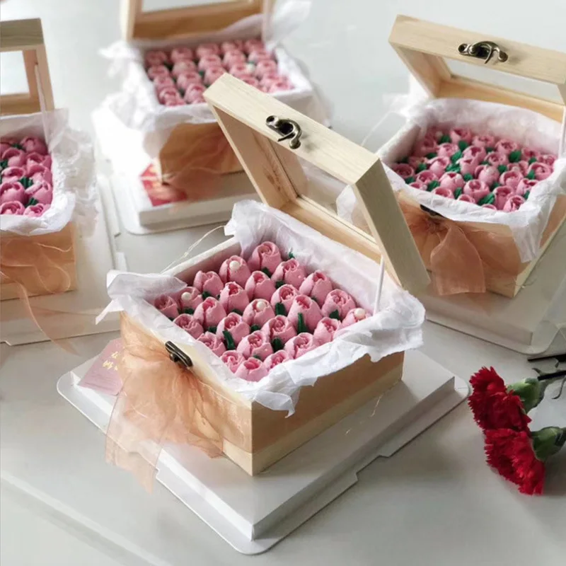 木箱 ジュエリーディスプレイケース 透明アクリル蓋付き ジュエリー