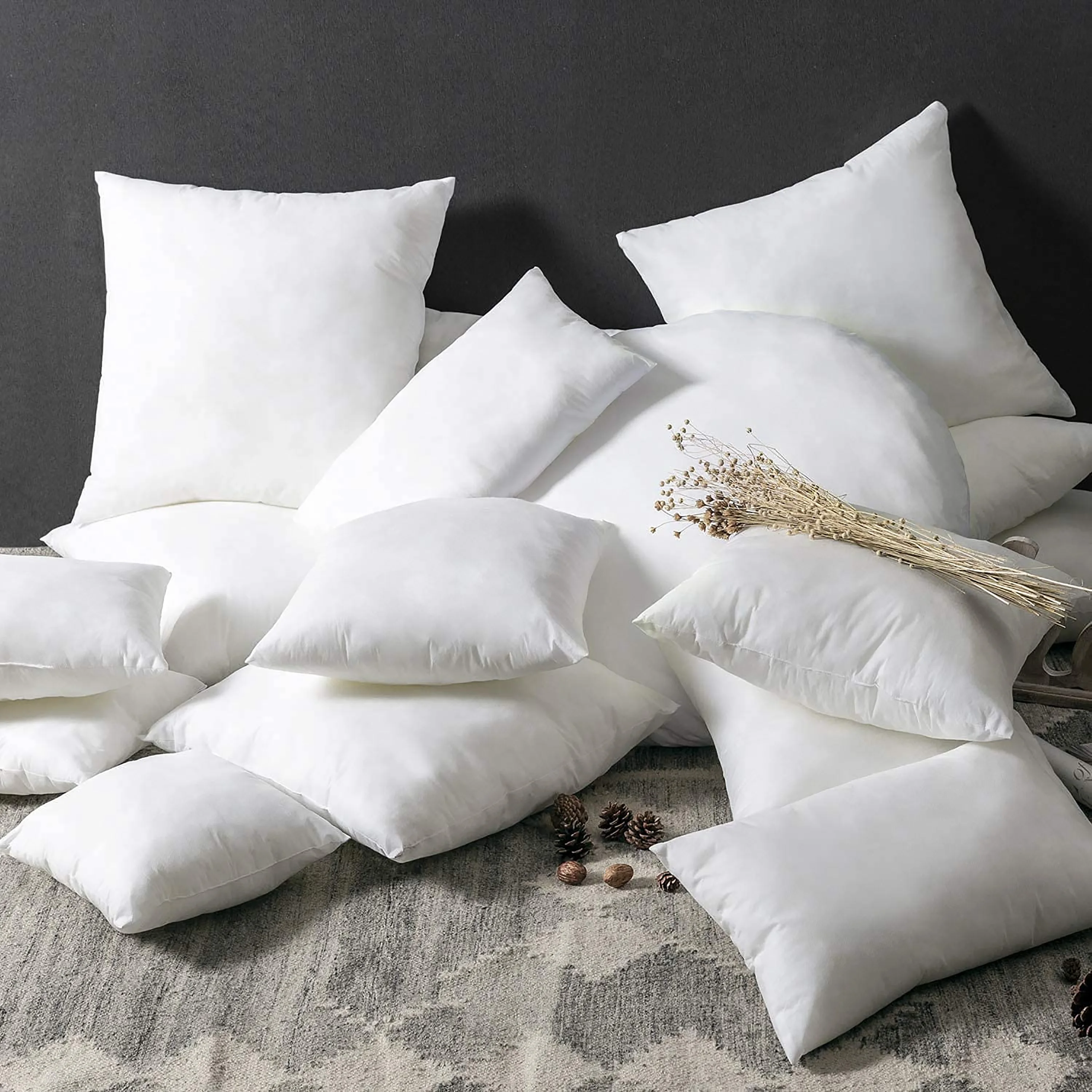 Relleno De Cojín 45x45 Cm (pack De 2) - Fibra Hueca Siliconada, Suave, Hipoalergénico, Para Sofá O Cama