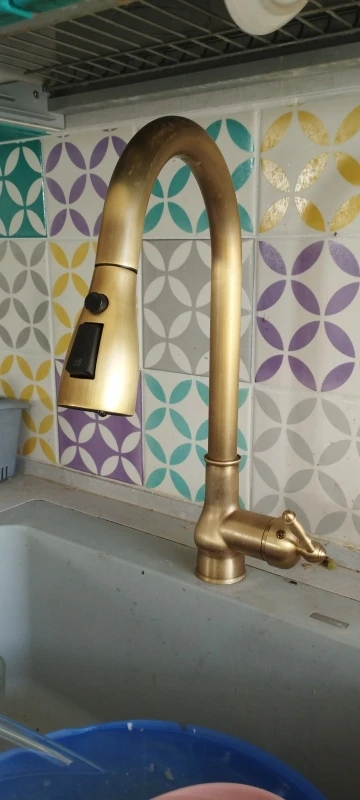 Antique Bronze Pull Out Kitchen Faucet with Sprayer photo review