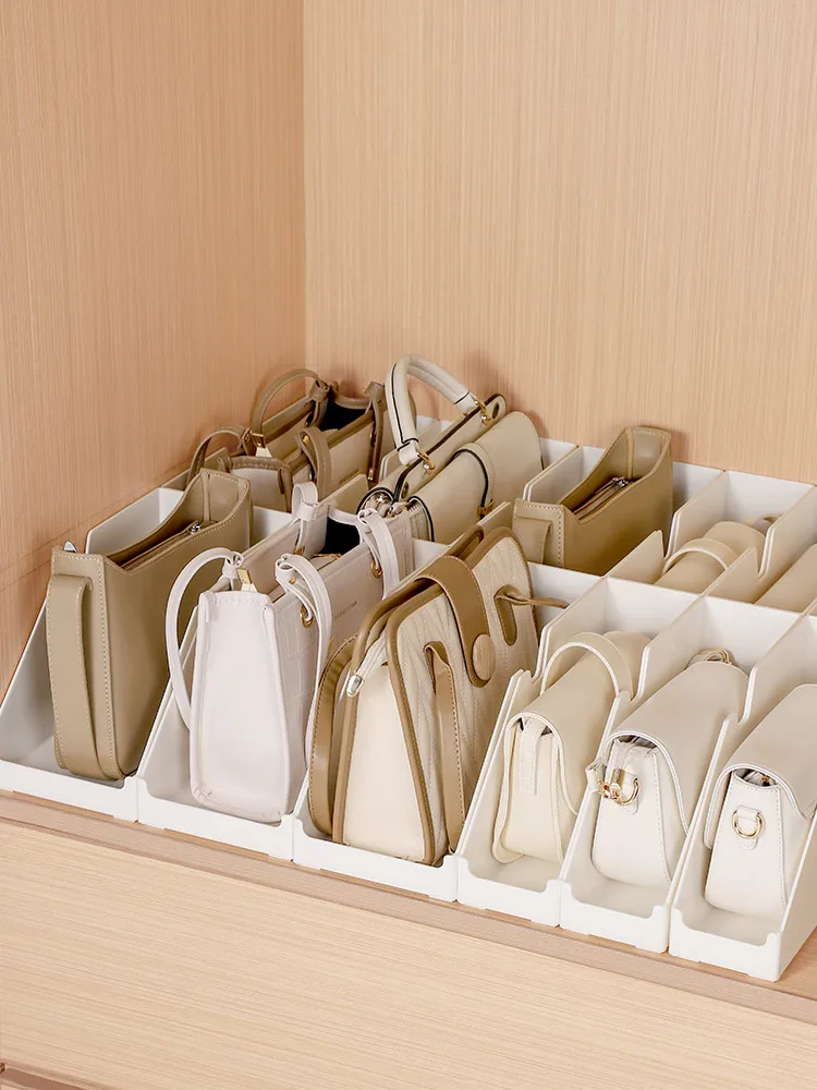 My organized closet: top shelf purse organizer from . Matching  decorative bankers bo…