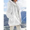 Winter Women Jackets Plush Casual Oversize Fleece Plaid Y2K Hooded Zipper Fashion Cashmere Warm Solid Color Ladies Coats 1