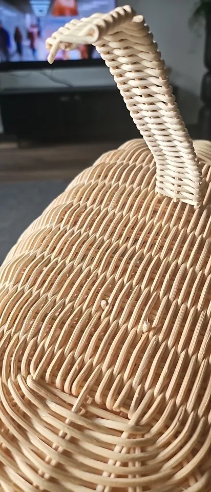 Handwoven Rattan Bread Basket Food Fruit Vegetables Serving Baskets with Dust Proof Cover Pantry Organizer for Kitchen photo review