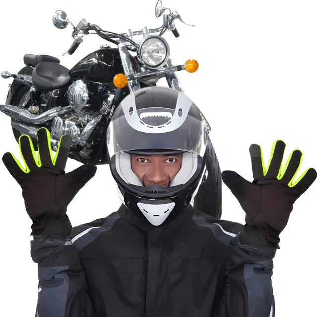 Par De Luvas Para Motoqueiro Com Antiderrapante - Luva unissex para Motociclistas/Ciclista - Forrada Com Ajustes