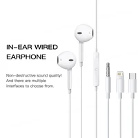 Original Wired Earphones For Apple iPhone 16 15 14 13 Pro In-Ear Earbuds for Lightning Type-C 3.5 mm Headsets For Samsung Xiaomi 2
