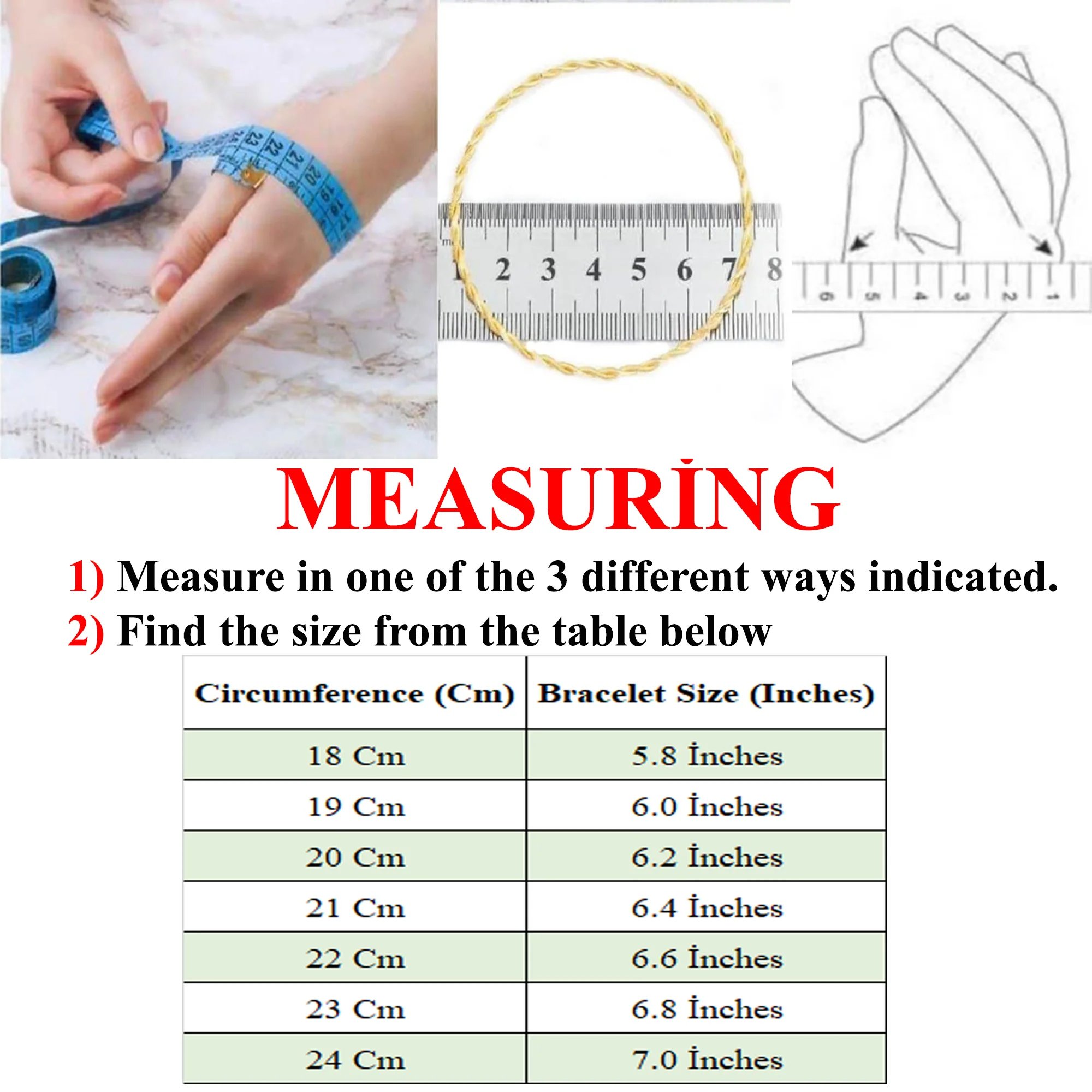 How to measure bracelet size | Diamonds Factory