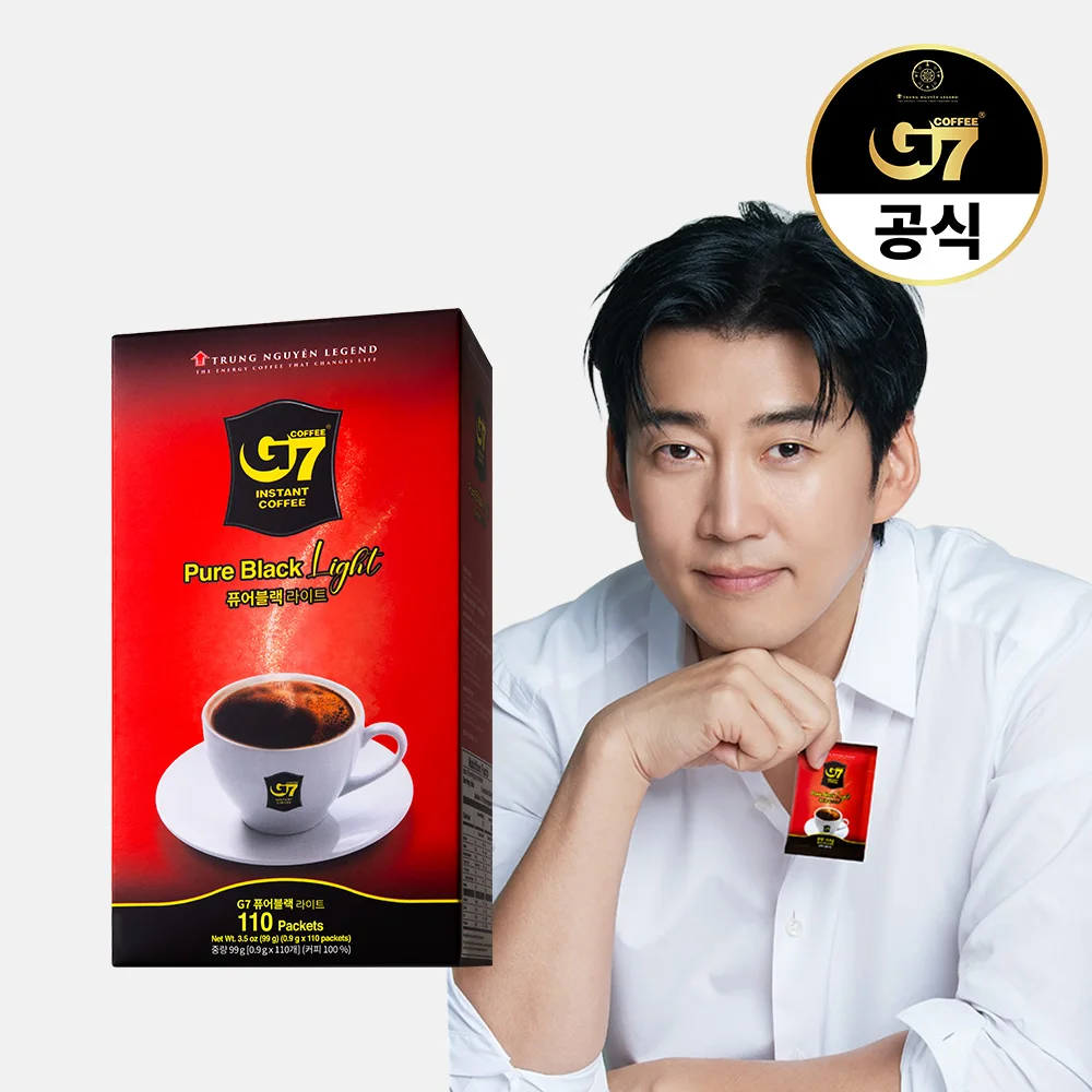 G7 퓨어블랙 라이트 0.9g X 110개입 / 베트남 블랙 다크 아메리카노 - AliExpress 2