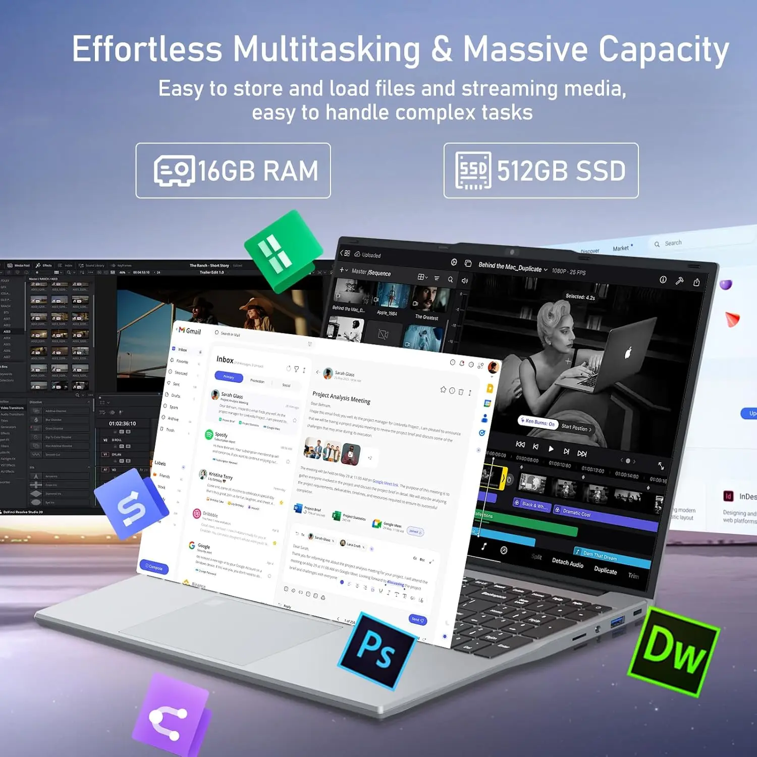 Windows 11 15.6“ Computer Laptop Intel Core I9-9900 Fingerprint Uniock Notebook Pc Gaming 16Gb Ram 1Tb/2Tb Ssd Office Laptops - immagine 3