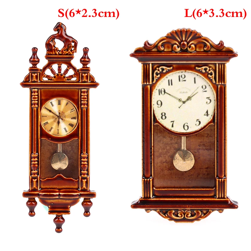 Maßstab 1:12 Harz Puppenhaus Miniatur Wanduhr Spielen Puppenhaus Miniaturas Home Decor Zubehör Spielzeug Rollenspiel Möbel Spielzeug – Detail 1