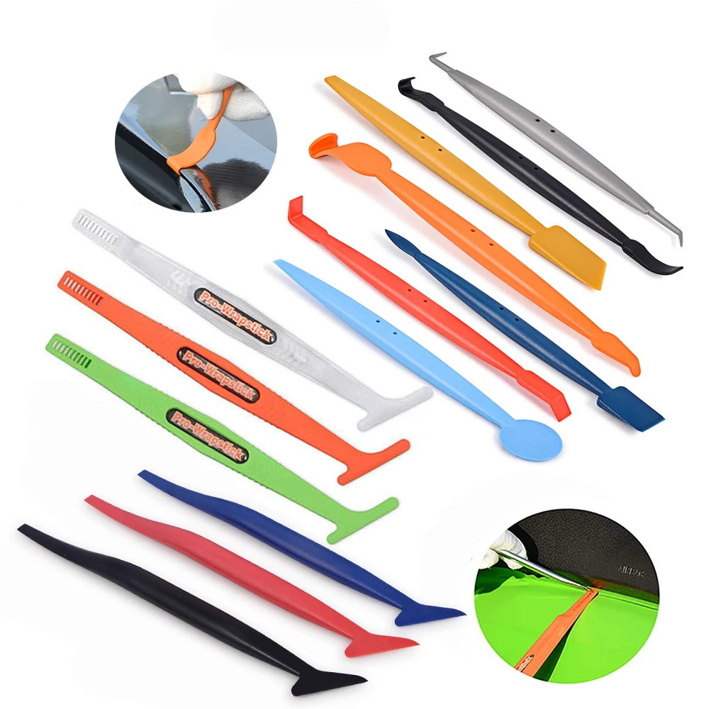 1/13 Car Vinyl Wrapping Tool Carbon Film Wrap Micro Stick Squeegee Scraper Edge Detailing