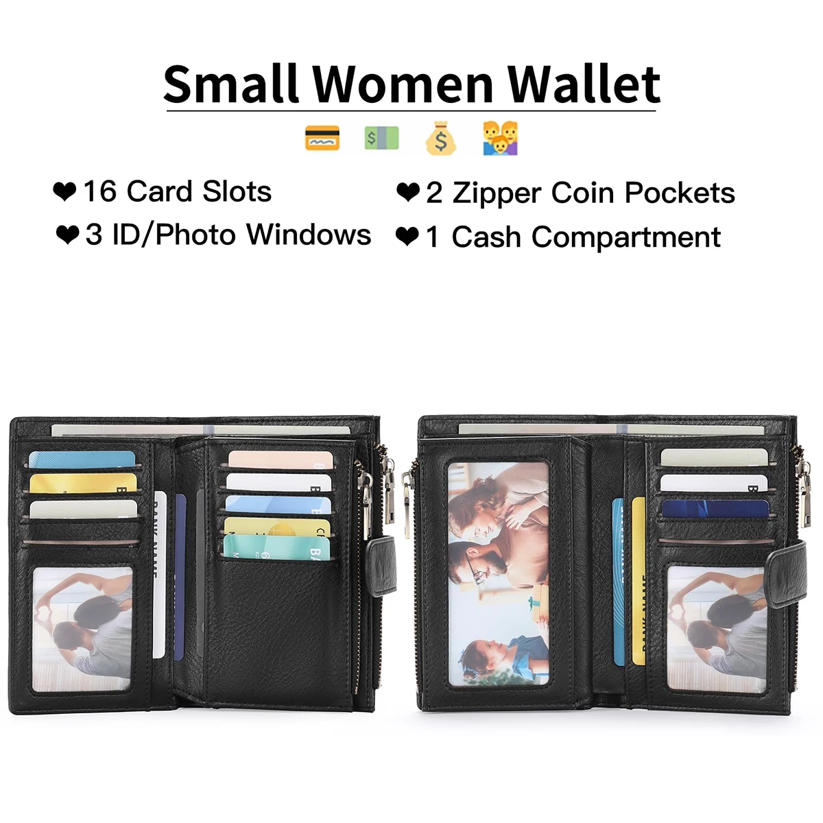 Vintage RFID Shielded Women's Trifold Wallet | Multi-functional Large Capacity Credit Card Holder with Zip Pockets & Snap Closure