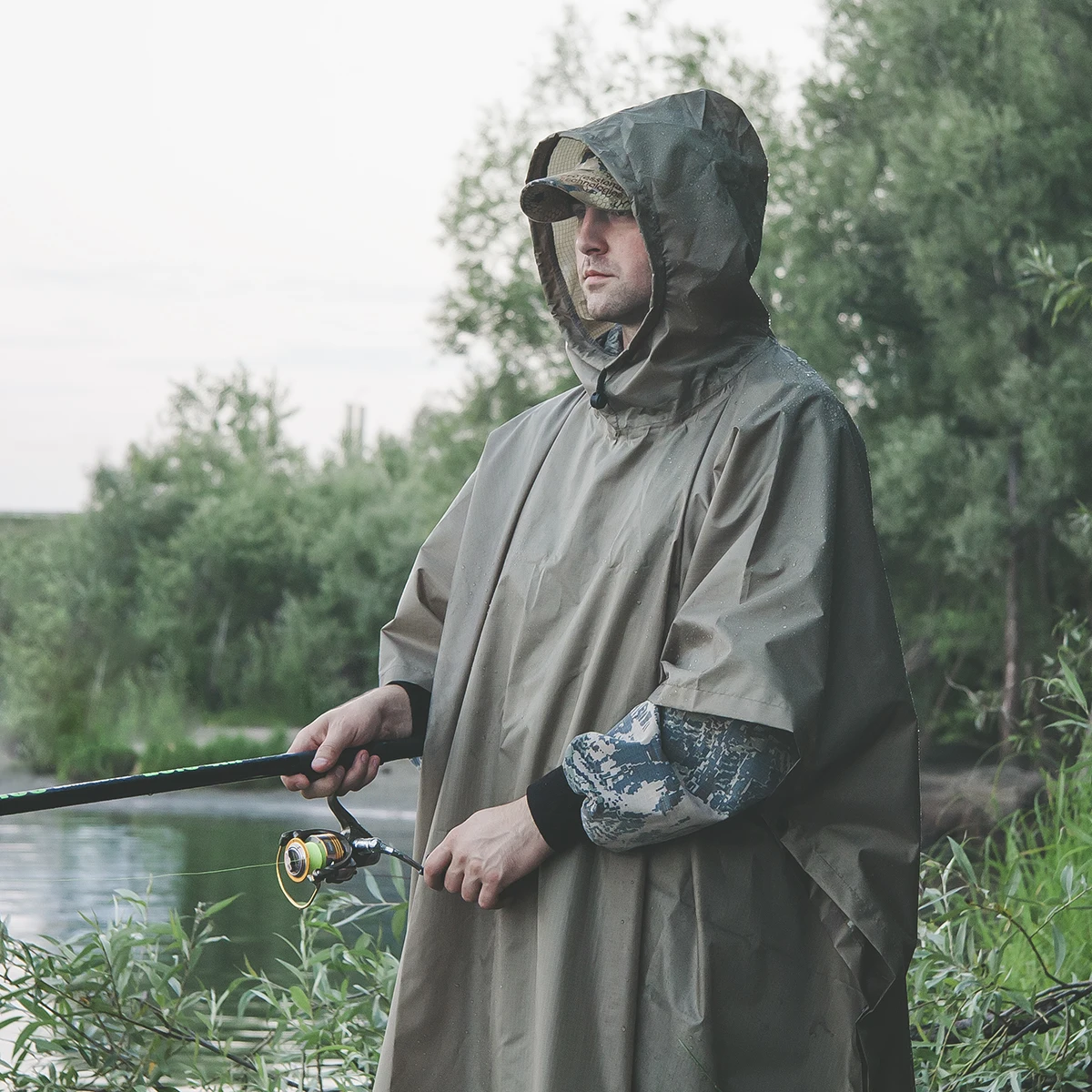 Poncho, Helios fisherman's jacket is watertight, a man's rainbow for  fishing, tourism
