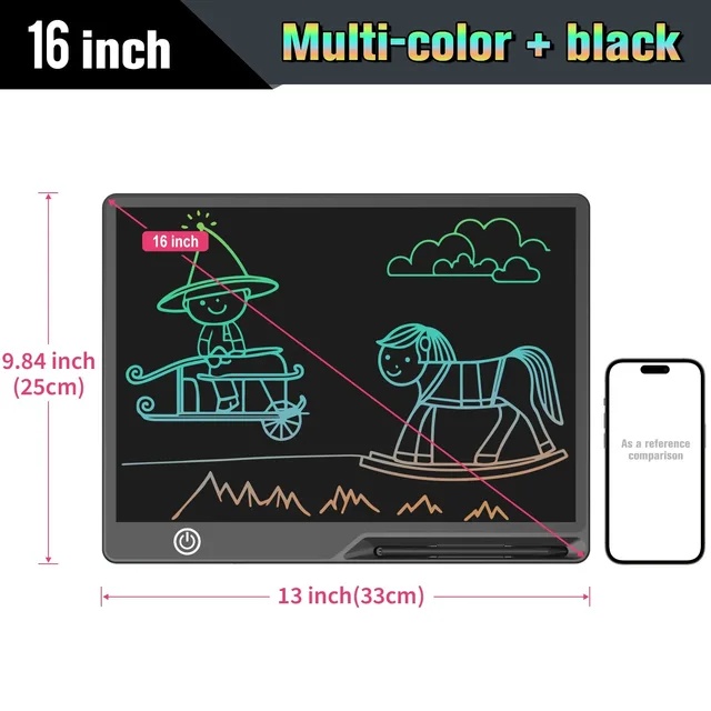 16Inch Rechargeable LCD Writing Tablet Toddler Doodle Board Drawing Tablet, Erasable Reusable Electronic Drawing Pads for Kids 5