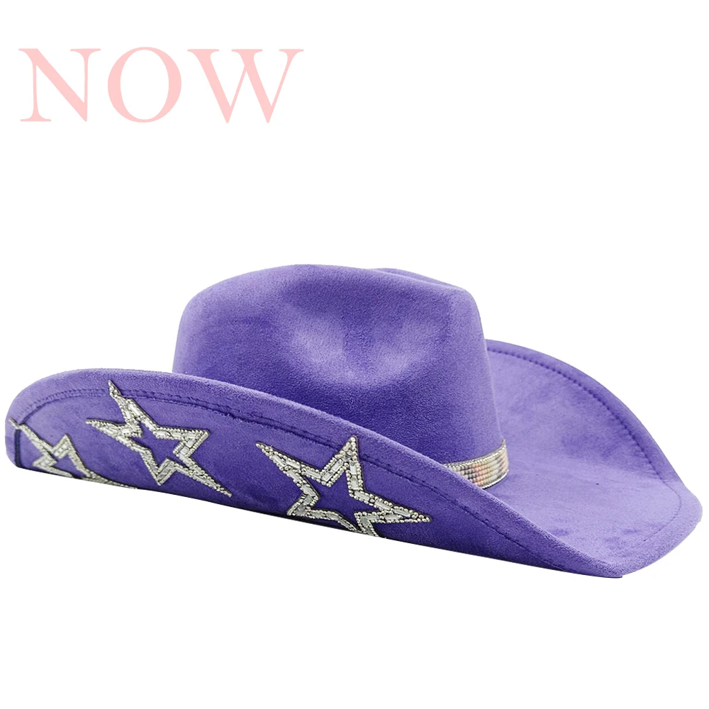 Cowboy Hats Suede Western Cowboy Hat Men and Women Retro Gentleman Cowboy Hat New Accessories Straw Hombre Suede Big Brim cowboy hats cowgirl hats