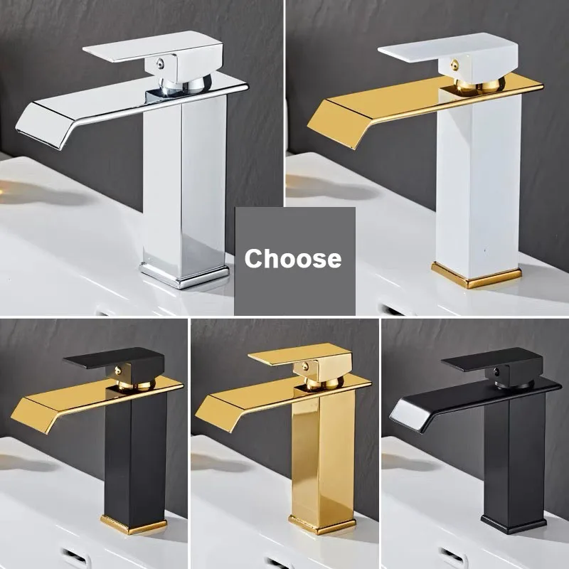Basin Faucet Bathroom Faucet Countertop Faucet Black Gold Platinum Basin Washbasin Mixer Tap Bathroom Cabinet Bathroom Faucet Square