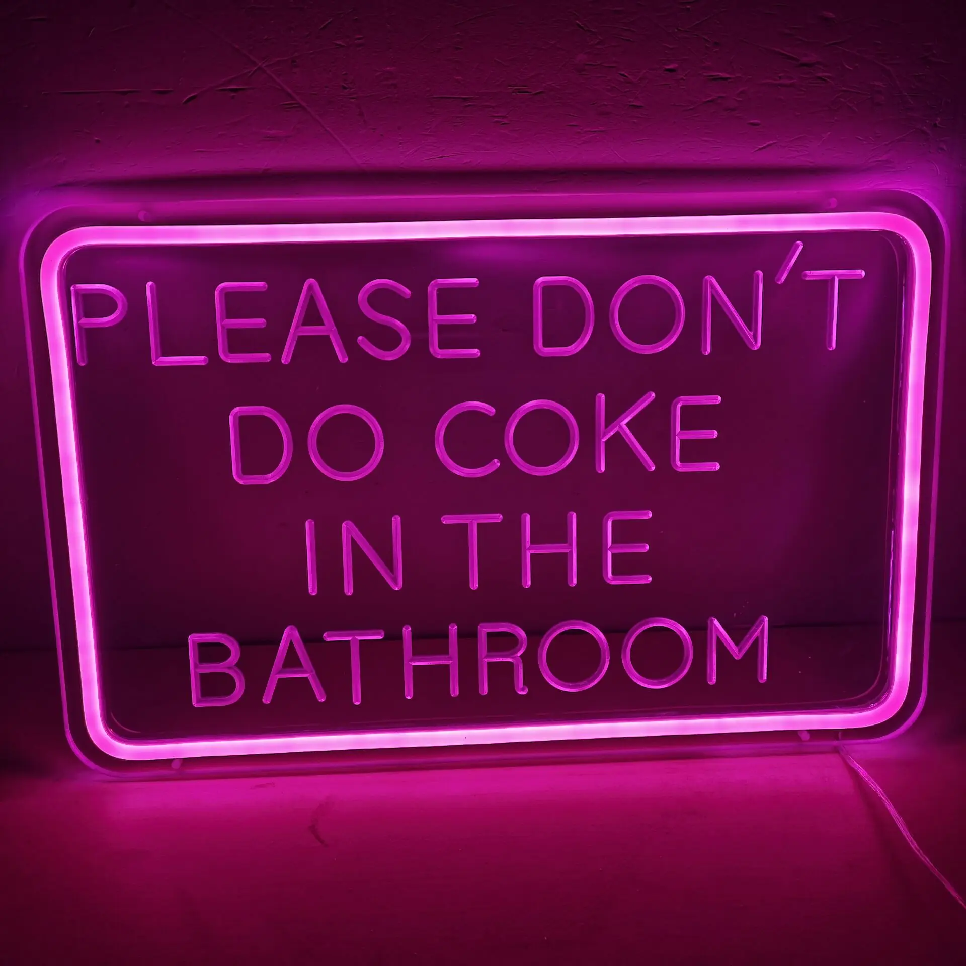 

Please Don't Do Coke In The Bathroom Neon Sign LED Neon Light Custom Neon Signs Ice Blue Home Room Wall Decor
