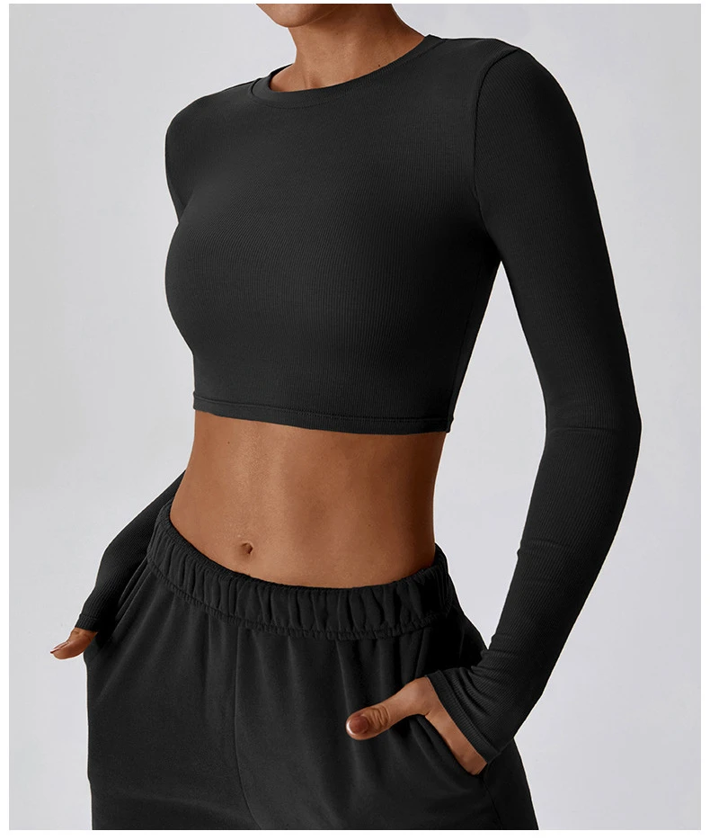Slim Fit Long Sleeve Yoga Top – Women’s Workout Shirt Gym & Running